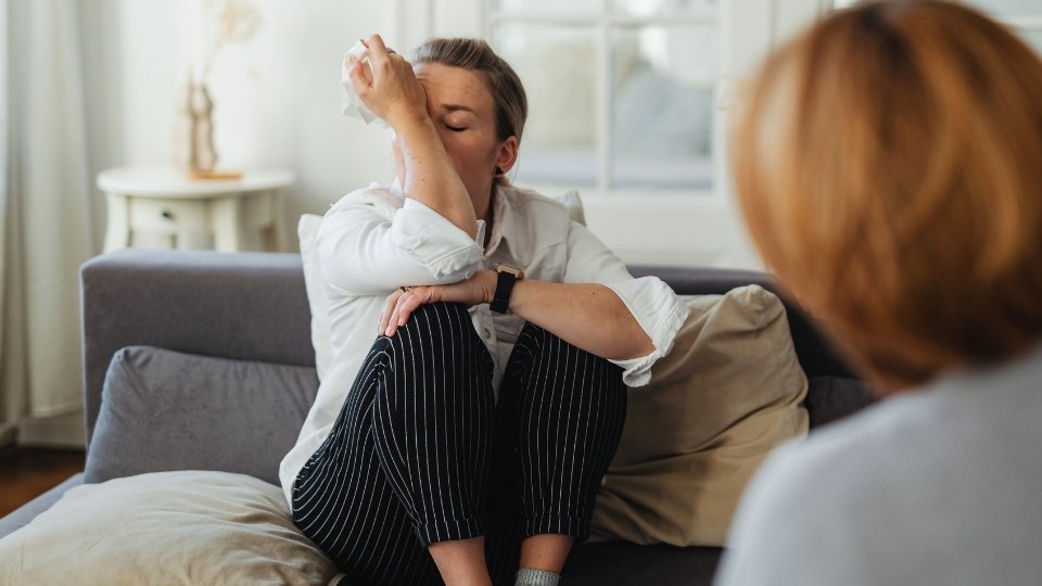 CBT Techniques are helping this depressed woman in therapy