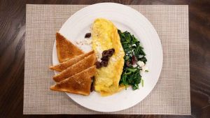 Detox Benefits of a Luxury Center, a well prepared omelet makes for an enjoyable treat during detox.