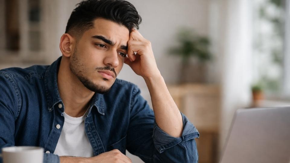 How Long Does Methamphetamine Stay in Your System a man looks up that it can stay in your system for hours or days on his laptop.