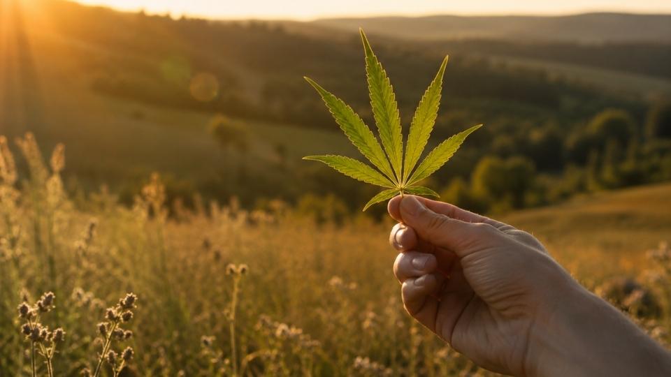 Are Dabs Illegal hero image of a man holding a marijuana leaf.