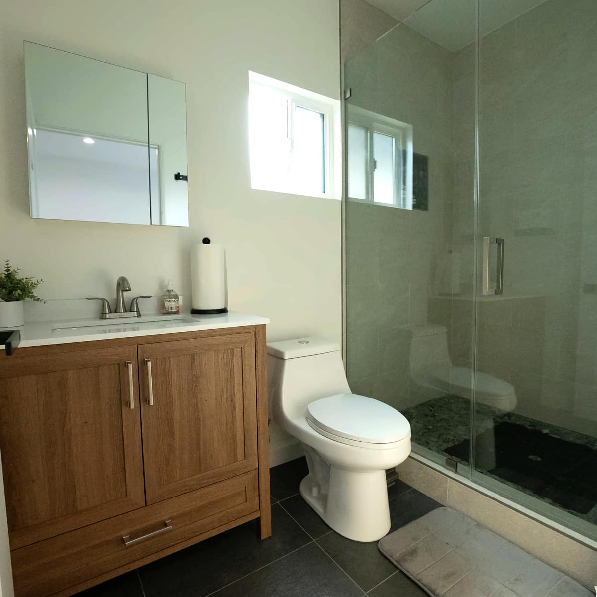 Bright Paths Recovery Bathroom with sink and walk in shower