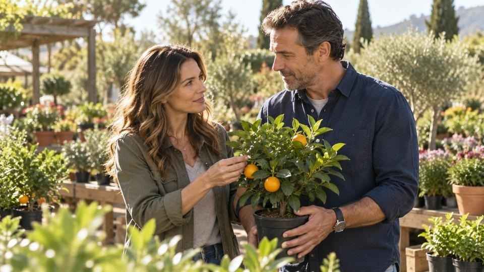 Couple talking at a garden nursery while working through dry drunk syndrome together