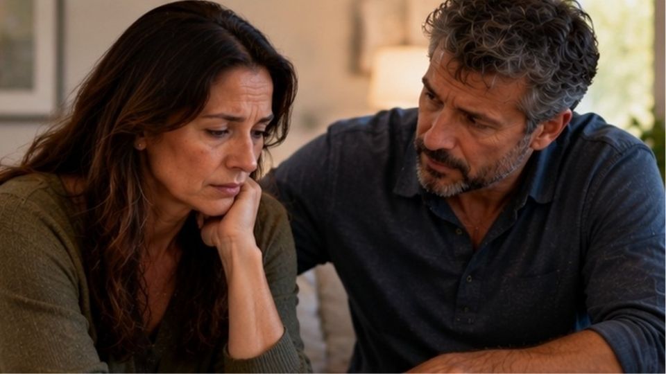 Father and adult daughter talking about a heroin drug test and what to do next.